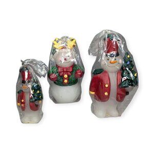 The White Barn Candle Co Snowmen Figural Candles Set of 3 Unopened